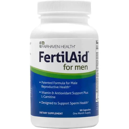 Fairhaven: FertilAid for Men - Male Fertility Supplement - Male Count and Motility Support - Targeted Fertility Ingredients and Men's Vitamin Blend, 90 Capsules, 1 Month Supply