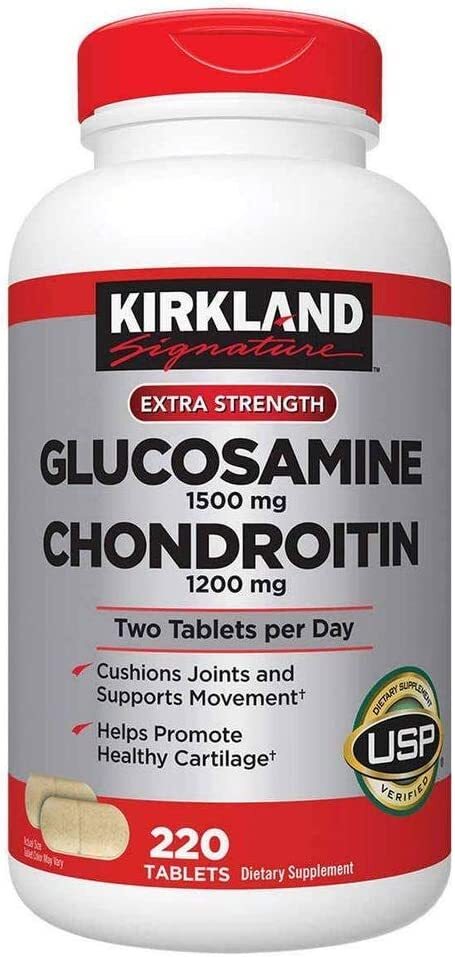 KIRKLAND Glucosamine HCI 1500mg Chondroitin Sulfate 1200mg 220 Tablets