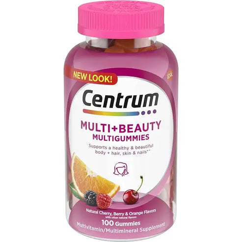 Centrum Multi+ Beauty Dual Action Multivitamin, Designed with Biotin for Healthy Hair, Skin and Nails 100 ct