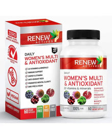 Renew Actives Women's Daily Vitamin & Antioxidant! We Deliver 100% of Your Daily Vitamin & Mineral Values to Bridge Your Nutrition Gap - Feel The Difference Renew Actives