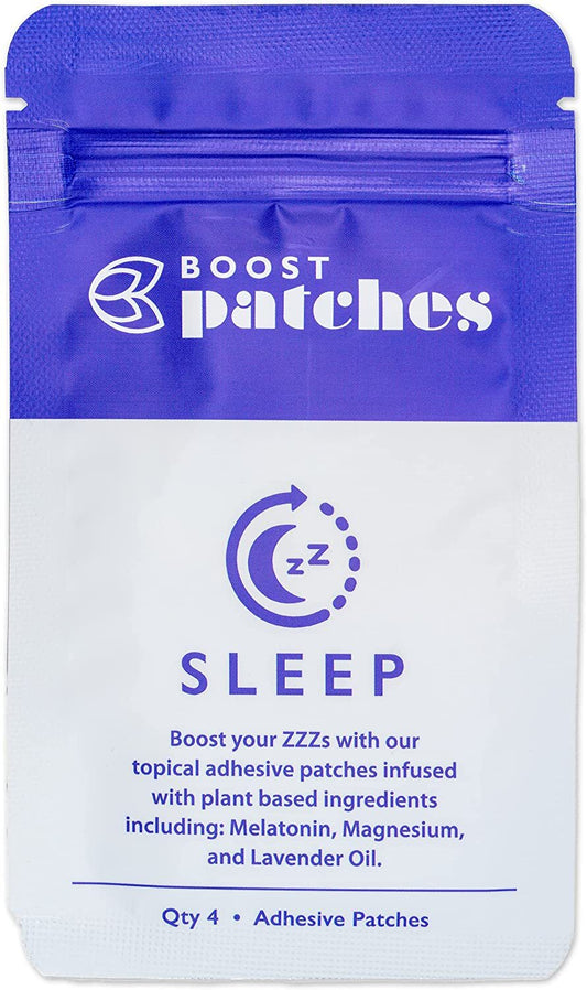 BOOST Sleep Patches (4-Pack) Plant-based Control Release Patch for Sleep, Health, & Wellness | Skin Friendly, Non-Toxic, Latex-Free Adhesive | Made in the USA