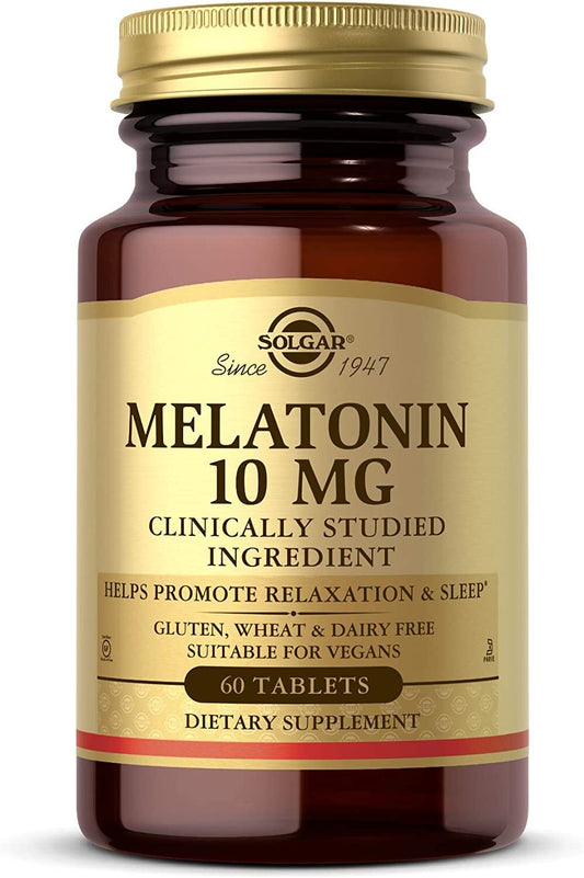 SOLGAR Melatonin 10mg, 60 Tablets - High-Dosage - Helps Promote Relaxation & Sleep - Clinically-Studied Melatonin - Supports Natural Sleep Cycle - Vegan..