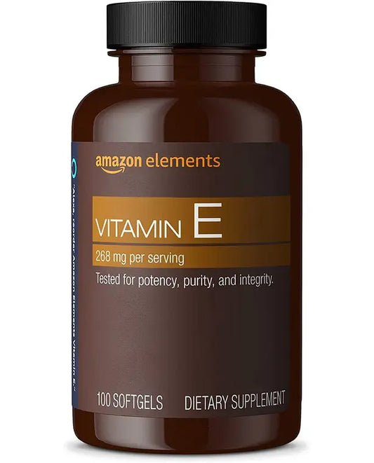 Amazon Elements Vitamin E, 400 IU, 100 Softgels, more than a 3 month supply (Packaging may vary)