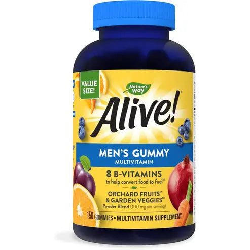 Nature’s Way Alive! Men’s Gummy Multivitamins, High Potency Formula, Supports Whole Body Wellness,* Fruit Flavored, 150 Gummies