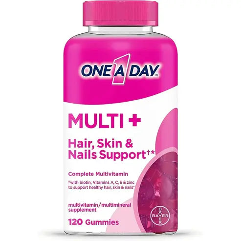 ONE A DAY Multi+ Hair, Skin & Nails, Multivitamin + Boost of Support for Healthy Hair, Skin & Nails with Biotin and Vitamins A, C, E & Zinc, 120...