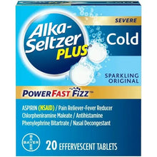 Alka-Seltzer Plus Severe Cold Medicine, Sparkling Original Powerfast Fizz Effervescent Tablets, 20 Count Alka-Seltzer Plus