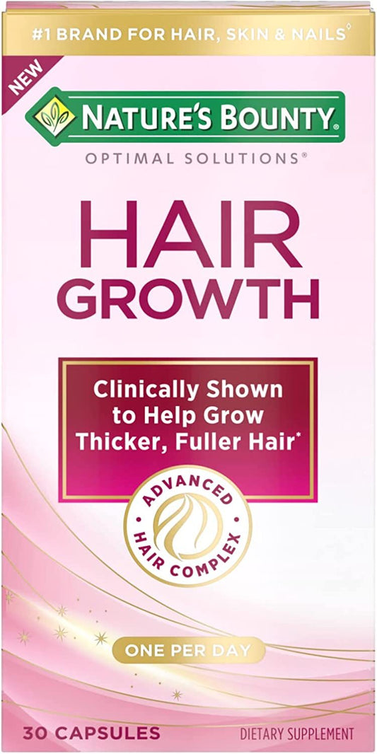 Nature’s Bounty Hair Growth Supplement, 1 Per Day, Clinically Shown to Support Thicker, Fuller Hair, with Biotin, Silicon & Arginine, 30 Capsules