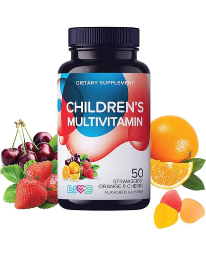 LIVS Children's Multivitamin Gummy Vitamin - Kids Multivitamin Gummies, All-Natural, Gluten-Free, Non-GMO, Multivitamin for Kids - Strawberry, Orange