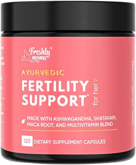 Freshly Moms Fertility Support for Women –Natural Female Reproductive Health Supplement Maca, Folate, Ashwagandha, Shatavari. Hormone Balance & Regular...