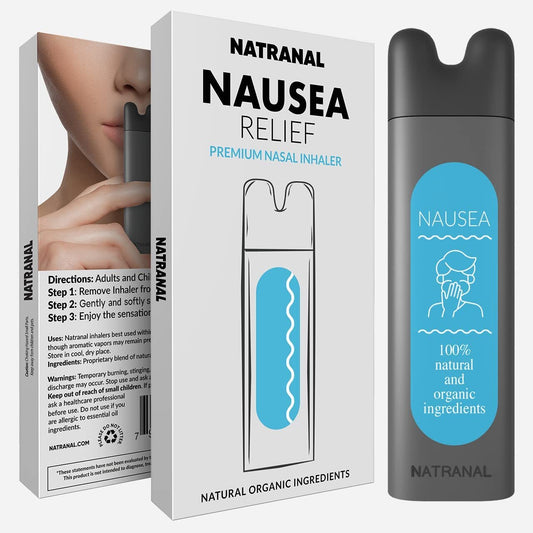 Natural Nausea Relief Inhaler - Nasal Inhaler Stick with Natural Essential Oils, Aromatherapy Inhaler for Motion Sickness, Morning Sickness, During...