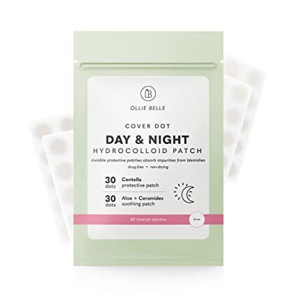 Cover Dot Day & Night Patch 60 ct - Ollie Belle Hydrocolloid Acne Patches -12mm Invisible Pimple Stickers - Daytime & Overnight Blemish Treatment