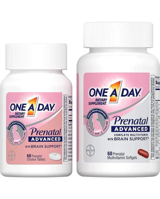 One A Day Women's Prenatal Advanced Complete Multivitamin with Brain Support* with Choline, Folic Acid, Omega-3 DHA & Iron for Pre, During and Post