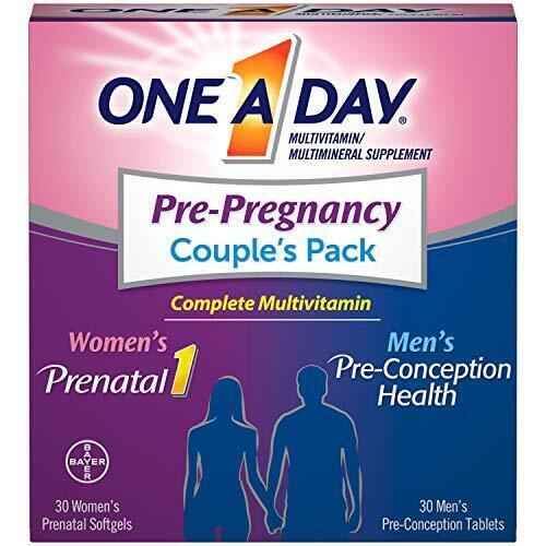 ONE A DAY Men's & Women's Pre-Pregnancy Multivitamin including Vitamins A, C, D, B6, B12, Folic Acid & more, 30+30 Ct