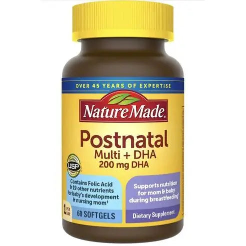 Nature Made Postnatal Multivitamin + DHA 200 mg -  60 Softgels