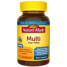 Nature Made Multivitamin For Him with No Iron, Men's Daily Nutritional Support, 90 Tablets, 90 Day Supply Nature Made
