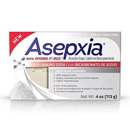 Asepxia Deep Cleansing Acne Treatment Bar Soap with Baking Soda and 2% Salicylic Acid, 4 Ounce Asepxia