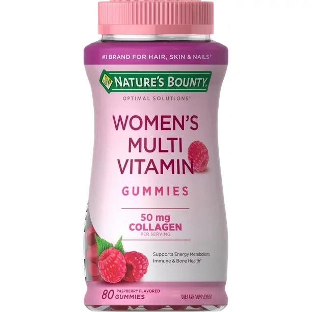 Nature's Bounty Optimal Solutions Women's Multivitamin Gummies, Dietary Supplement, Raspberry Flavor, 80 Count