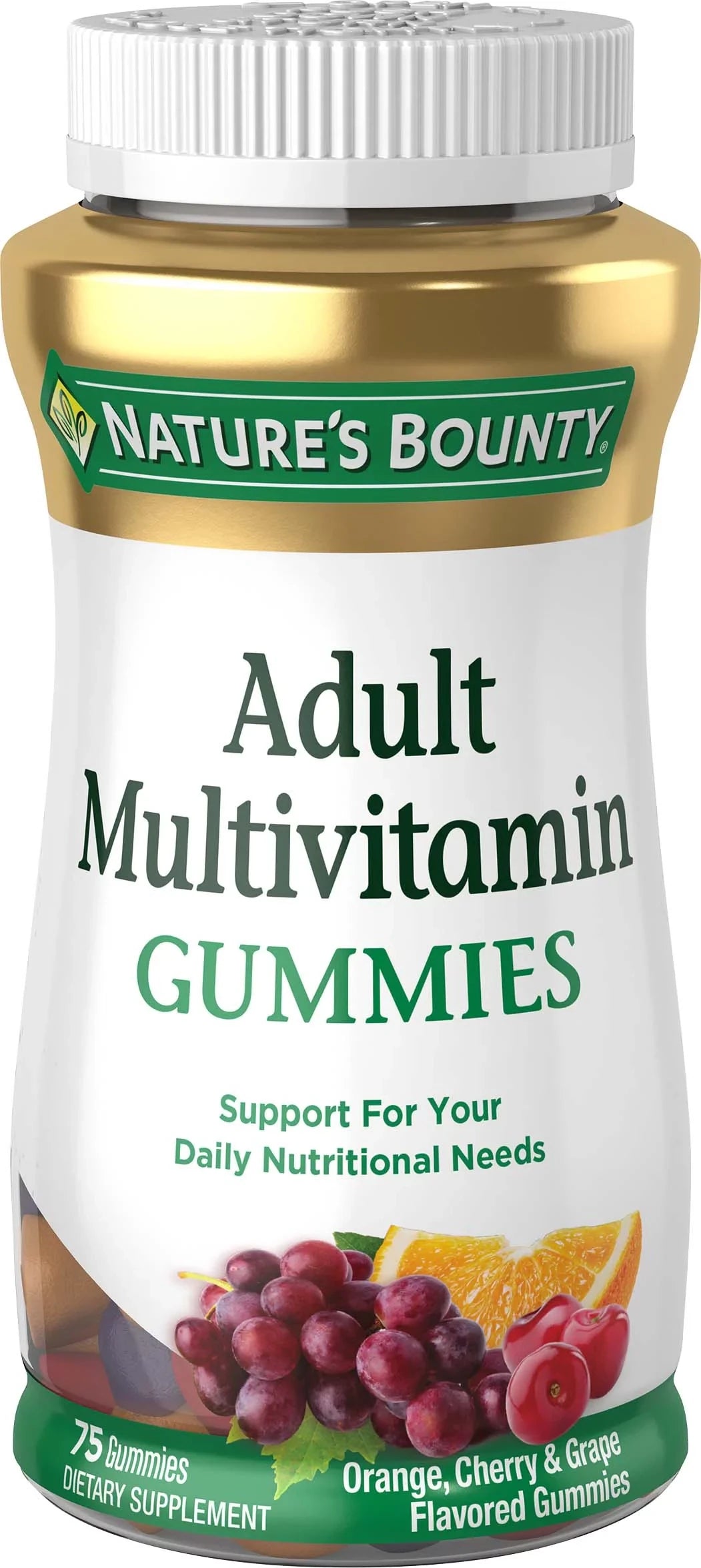 Nature's Bounty Adult Multivitamin Gummies, Multi-Flavored Vitamins, 75 Ct