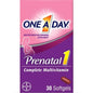 ONE A DAY Prenatal 1 Multivitamin including Vitamin A, Vitamin C, Vitamin D, B6, B12, Iron, Omega-3 DHA & more, 30 Count - Supplement for Before, During, & Post Pregnancy