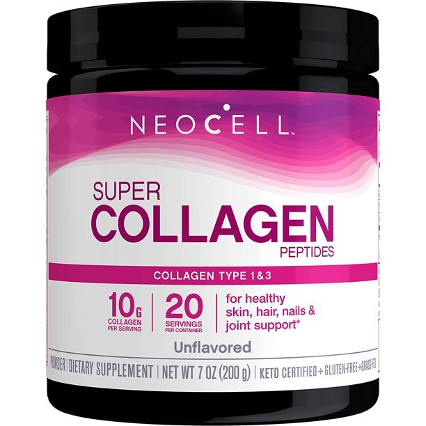 Neocell Collagen Powder, 10g Collagen Peptides per Serving, Healthy Hair, Skin, Nails & Joints, Unflavored, 7 Oz