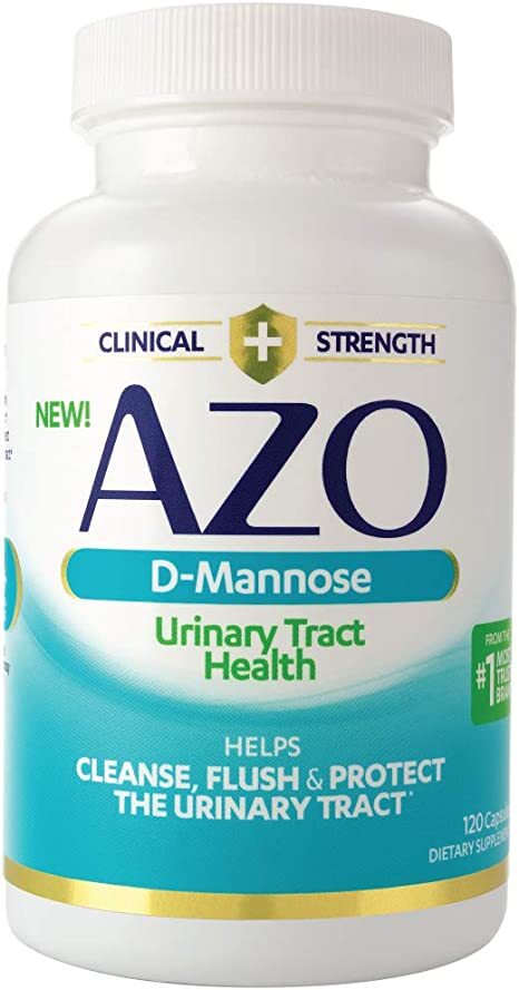 AZO D Mannose Urinary Tract Health, Cleanse, Flush & Protect The Urinary Tract,1 Pharmacist Recommended Brand, Clinical Strength, Non-GMO, 120 Count