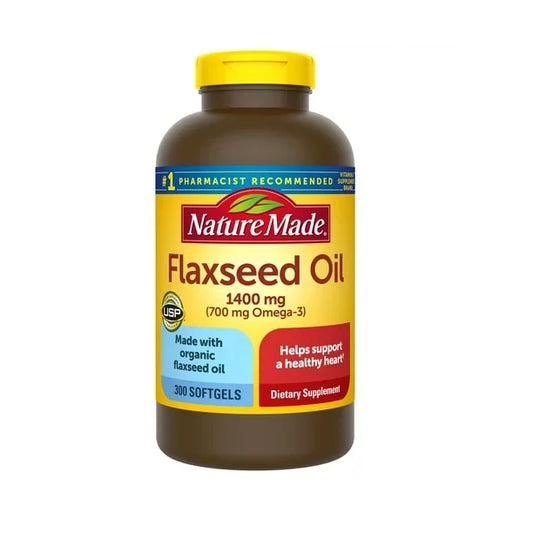 Nature Made Flaxseed Oil 1400 mg Softgels for Heart Health (300 ct.)