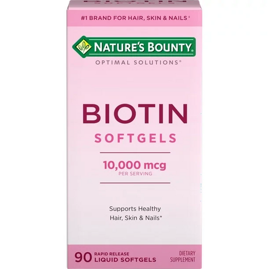 Nature's Bounty Optimal Solutions Biotin 10,000 mcg 90 Rapid Release Liquid Softgels