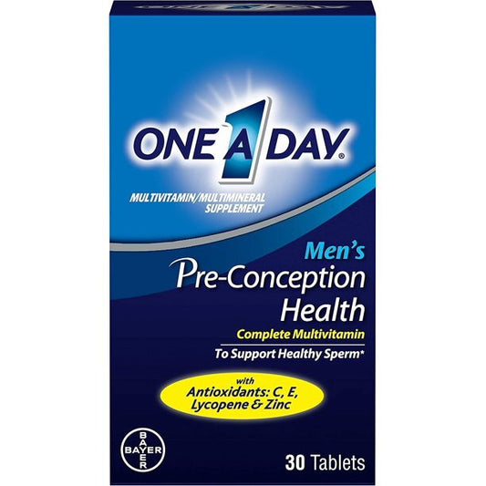 Men's Pre-Conception Health Multivitamin to Support Healthy Sperm, Supplement for Men with Vitamin C, Vitamin E, Selenium, Zinc, and Lycopene, 30 Count