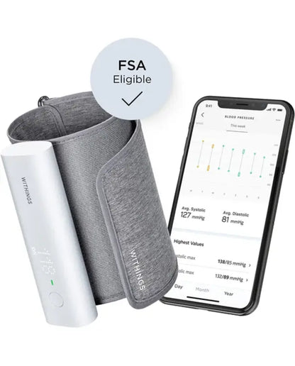 Withings BPM Connect - Digital Blood Pressure Cuff & Heart Rate Monitor - Blood Pressure Machine Arm Cuff, FDA Cleared, FSA/HSA Eligible, IOS & Android