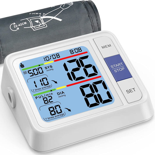 Afloia Blood Pressure Monitor Upper Arm Automatic BP Machine 2X 500 Accurate Memory Reading Digital Irregular Heartbeat & Hypertension Detector with