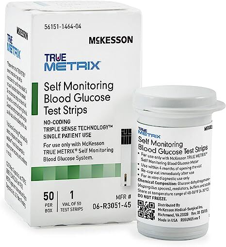 McKesson TRUE METRIX Self-Monitoring Blood Glucose Test Strips, 50 Strips, 1 Pack