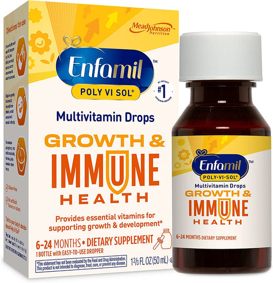 Enfamil Poly-Vi-Sol Liquid Multivitamin Supplement for Infants and Toddlers, 50 mL dropper bottle (Packaging May Vary)