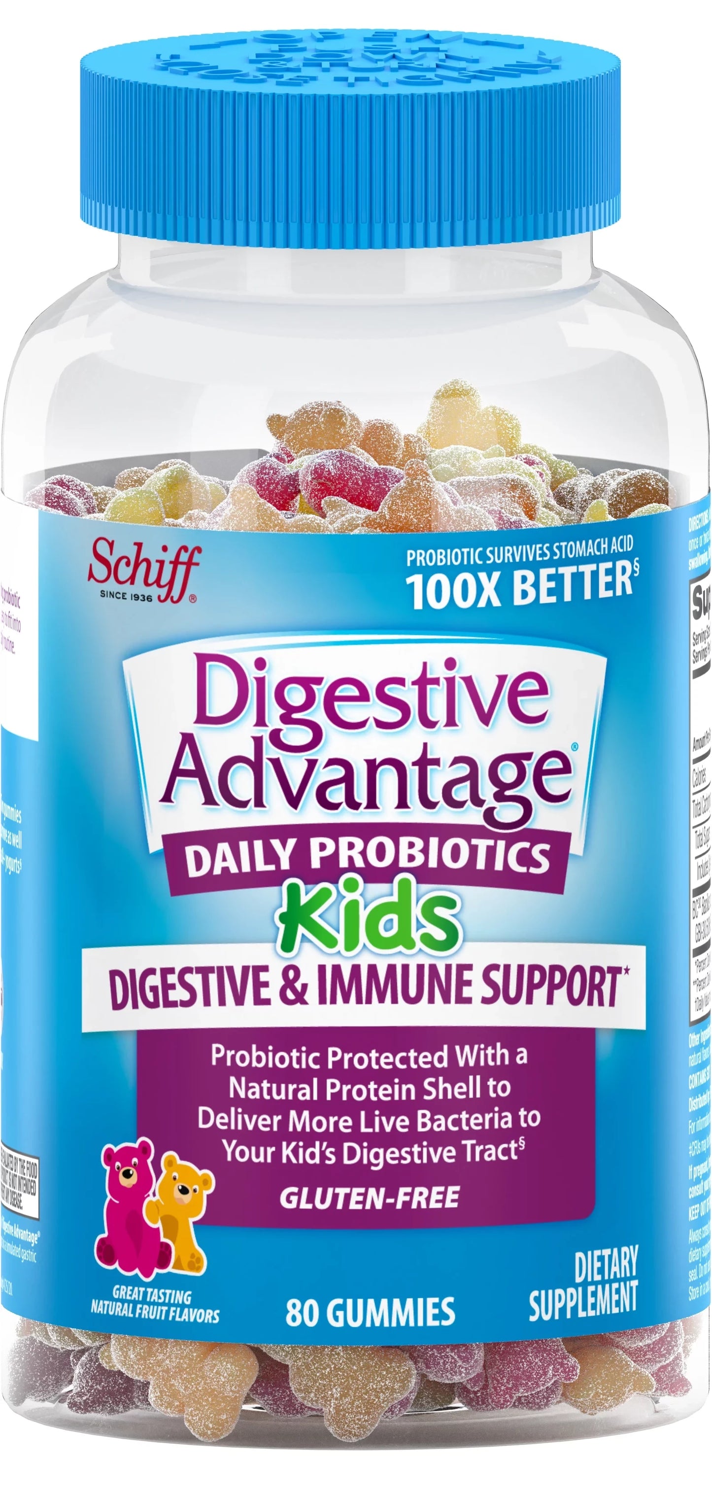 Digestive Advantage Probiotic Gummies For Digestive Health, Daily Probiotics For Kids, Support For Occasional Bloating, Minor Abdominal Discomfort & Gut...