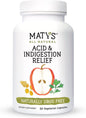 MATY'S Acid& Indigestion Relief Capsules Safe & Effective, All Natural Heartburn Antacid Alternative Made with Apple Cider Vinegar, Ginger & Turmeric  60 Count (30 Servings)