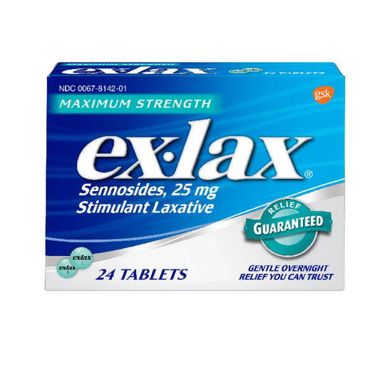 Ex.Lax Maximum Strength Stimulant Laxative Constipation Relief Pills for Occasional Constipation, Gentle Laxatives - 24 Count