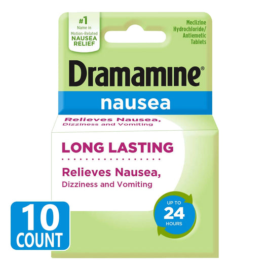 Dramamine Nausea Long Lasting, Nausea Relief, 10 Count