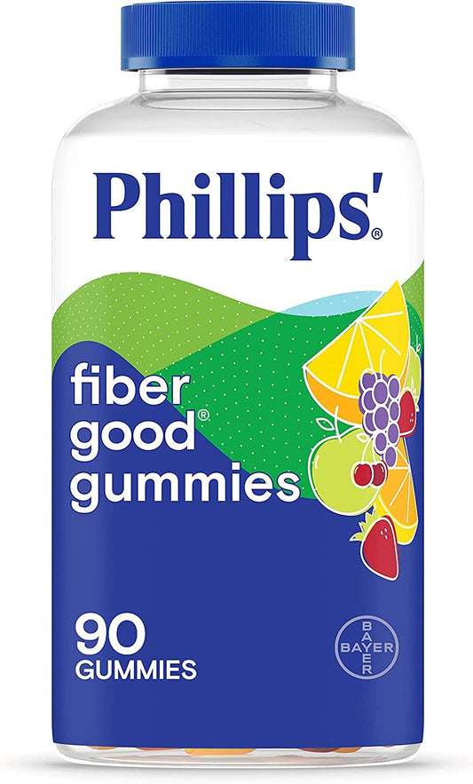 PHILLIPS Fiber Good Gummies, 90 Count, Inulin Soluble Fiber Gummy with Natural Flavors to Help Support Regularity*