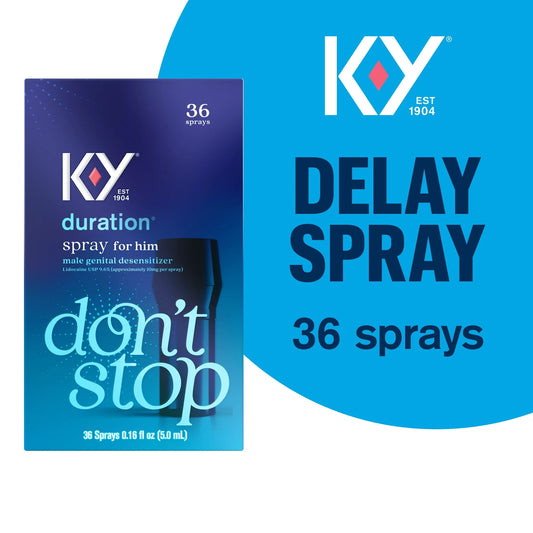 K-Y Duration Spray 0.16 fl oz, for Men, Adult Couples, Lidocaine Numbing Male Genital Desensitizer to Last Longer, Pleasure Enhancer, 36 Sprays, No Mess Easy Application