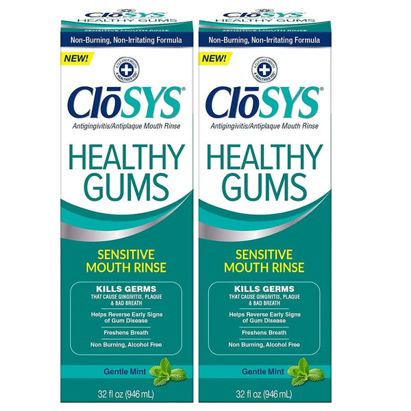 Closys Healthy Gums Mouthwash, Antiplaque and Antigingivitis for Gum Health, Non-Burning, Non-Irritating – 32 Fl Oz (Twin Pack) Vitamins Depots