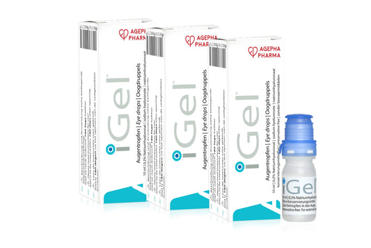 AGEPHA iGel® Moisturizing Eye Drops for Dry Itchy Eyes | Artificial Tears for Red Eyes | Lubricating Eye Drops for Contact Lenses | Pack of 3