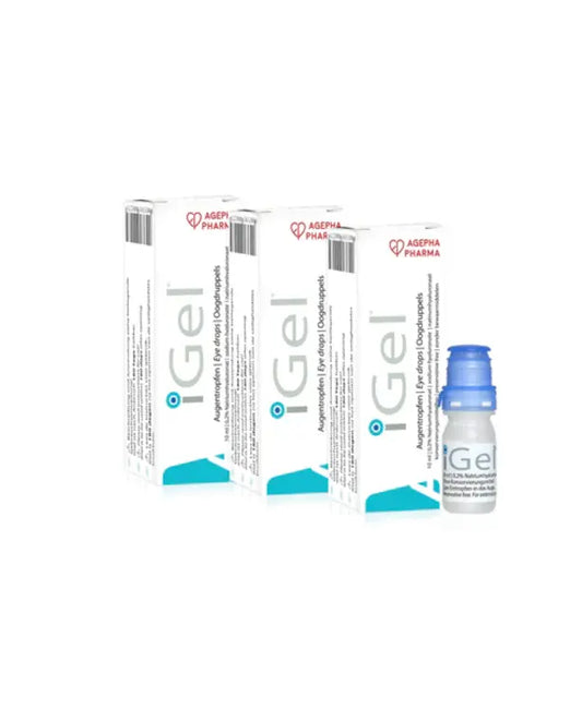AGEPHA iGel® Moisturizing Eye Drops for Dry Itchy Eyes | Artificial Tears for Red Eyes | Lubricating Eye Drops for Contact Lenses | Pack of 3