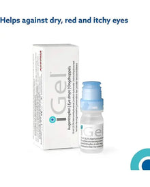 AGEPHA iGel® Moisturizing Eye Drops for Dry Itchy Eyes | Artificial Tears for Red Eyes | Lubricating Eye Drops for Contact Lenses Agepha