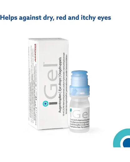 AGEPHA iGel® Moisturizing Eye Drops for Dry Itchy Eyes | Artificial Tears for Red Eyes | Lubricating Eye Drops for Contact Lenses