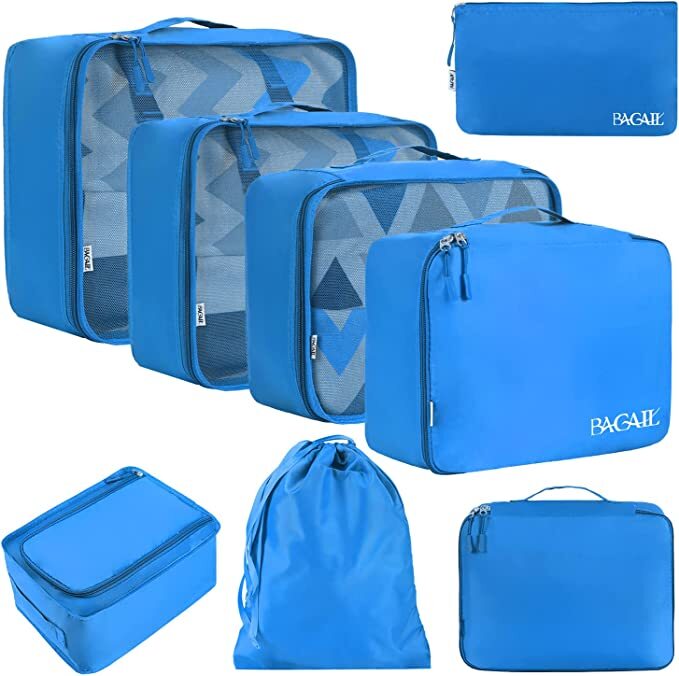 BAGAIL 8 Set Packing Cubes Luggage Packing Organizers for Travel Accessories