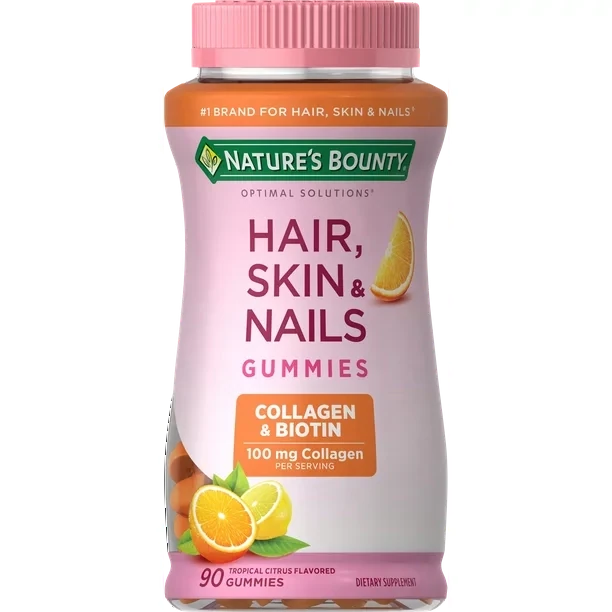 Nature's Bounty Hair Skin and Nails With Collagen and Biotin, Gummies, 90 Ct