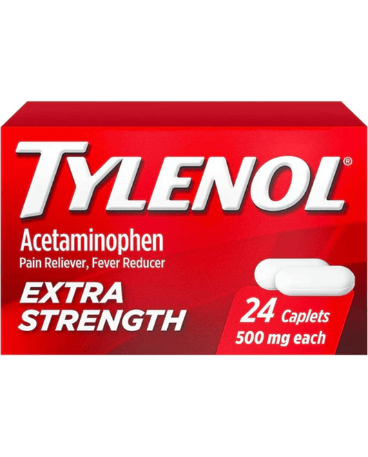 Tylenol Extra Strength Caplets with 500 mg Acetaminophen, Pain Reliever & Fever Reducer, 24 ct