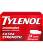 Tylenol Extra Strength Caplets with 500 mg Acetaminophen, Pain Reliever & Fever Reducer, 24 ct