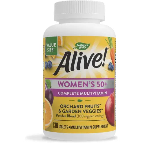 Alive! Women's 50+ Complete Daily Multivitamin Tablets, Supports Multiple Body Systems, 110 Count