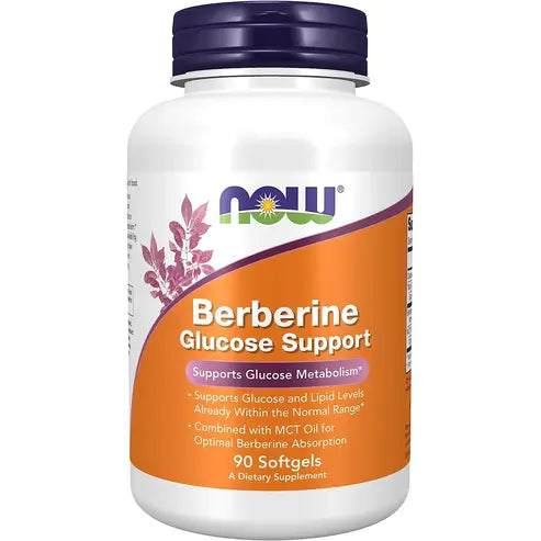 NOW Supplements, Berberine Glucose Support, Combined with MCT Oil, 60 Softgels