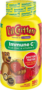 Lil Critters Kids Immune C Gummy Supplement: Vitamins C, D3 & Zinc for Immune Support, 60 or 120mg Vitamin C Per Serving, 190 Count (95-190 Day Supply)